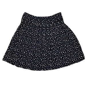 Max Studio Skirt Black White Polka Dots Full Short Size Small